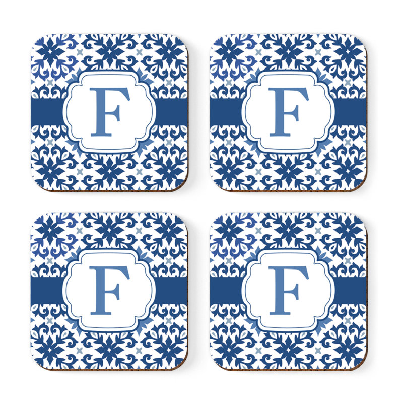 Sous-verre lettre monogramme, F