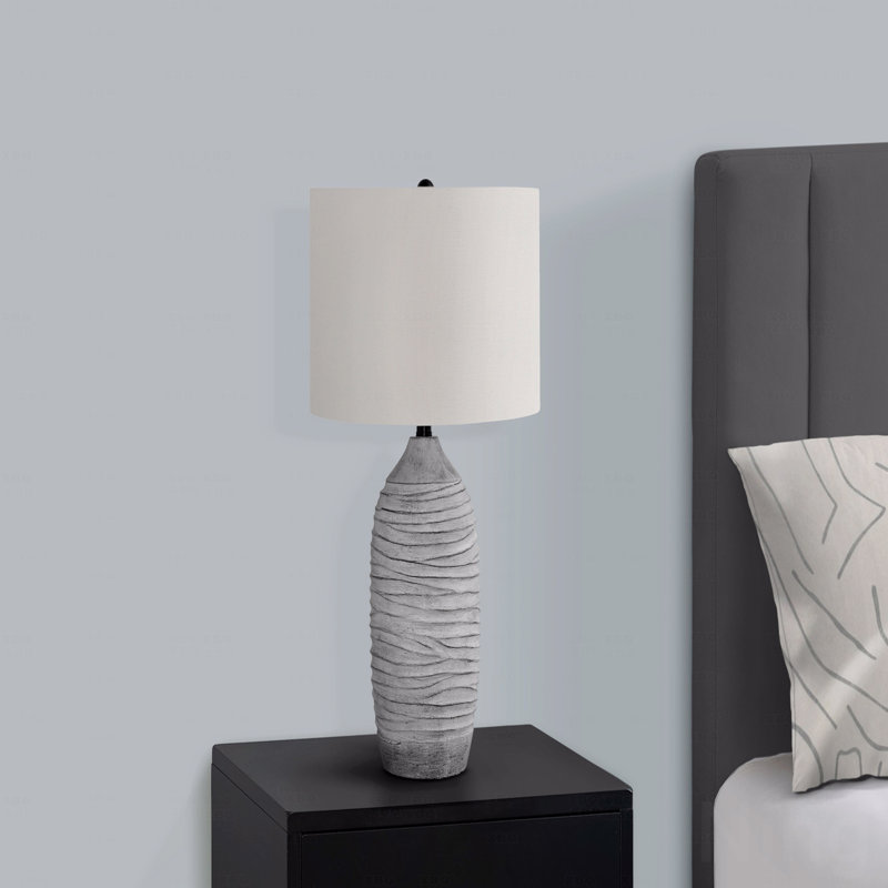 Table Lamp  - 27"H,, Grey Resin
