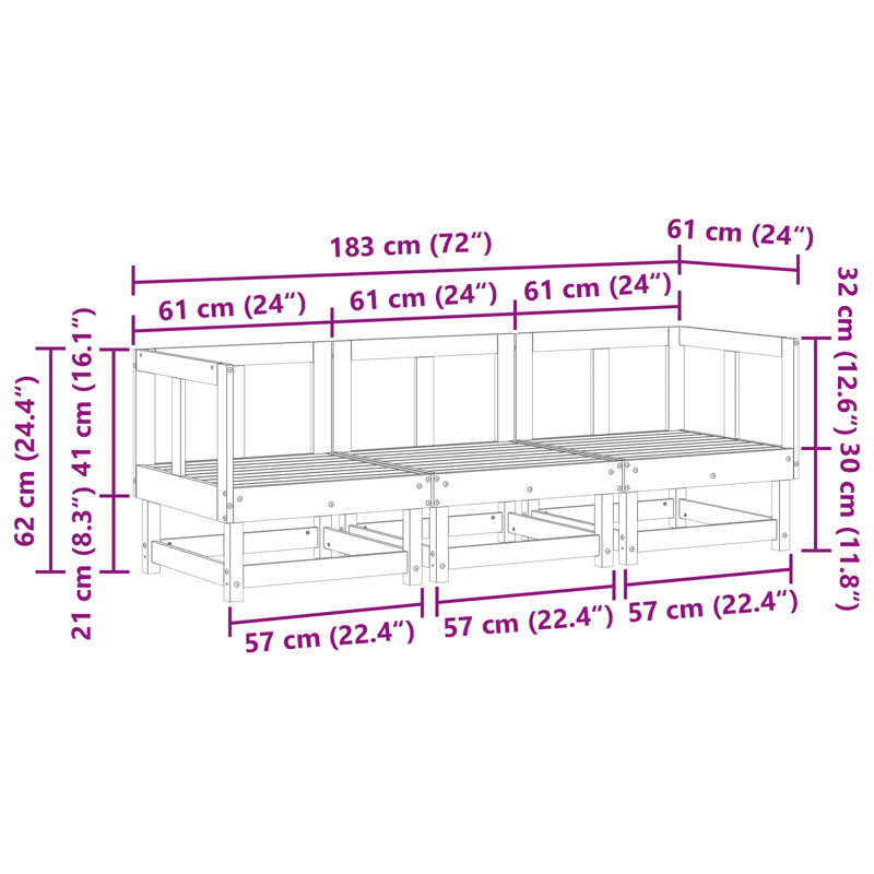 183cm Wide Patio Sectional