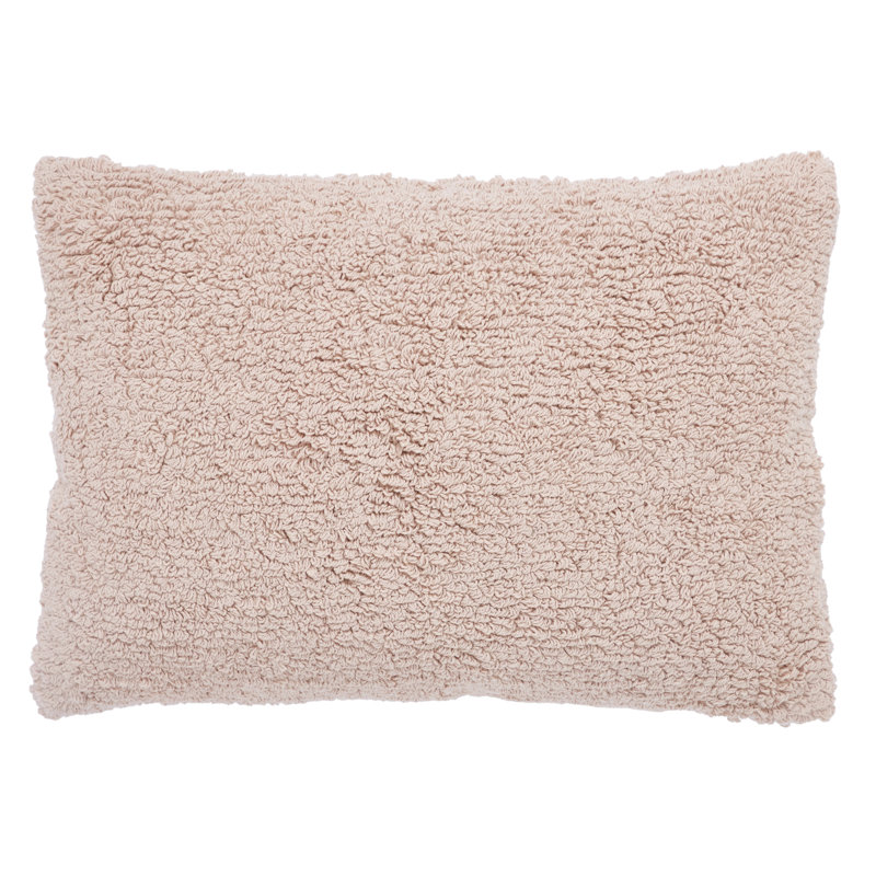 Cotton Tufted Solid Decorative Pillow Covers, Pink, Rectangle 14"H x 20"W