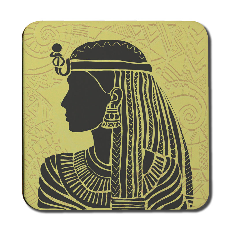 Square 6 Piece Coaster Set, Yellow