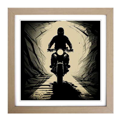 Motorcycle Silhouette - Framed Print