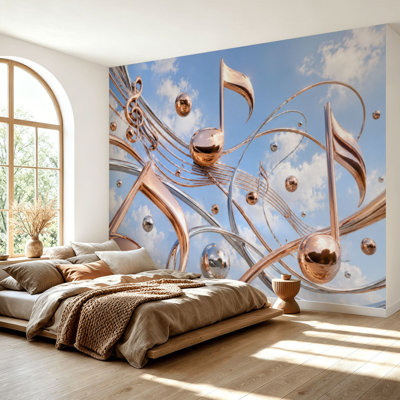 Wall Mural Peel and Stick Wallpaper Music Self-Adhesive Removable Contact Paper Wall Decor for Living Room Bedroom 69"H x 96"W