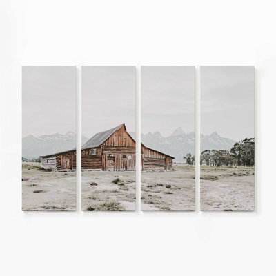 Ranch à flanc de montagne | Impression sur toile 4 panneaux