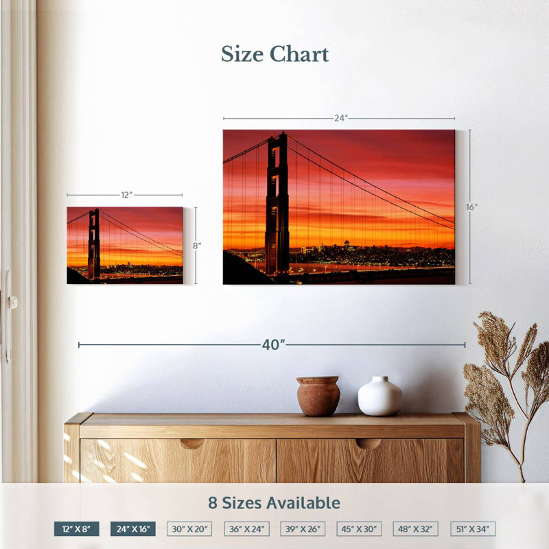 Lilie Golden Gate Orange Sunset, 16" H x 24" W