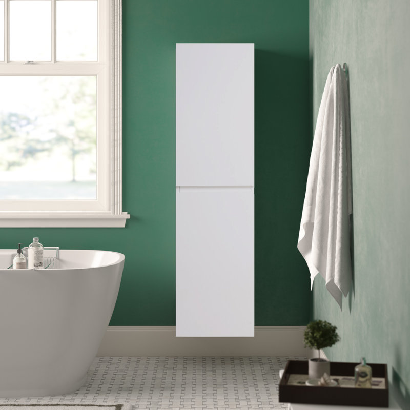 Divontae Linen Cabinet, Left, Dark Gray Oak