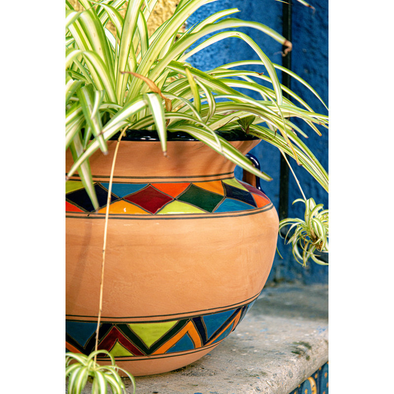Talavera 14" Multi-Color Talavera Ceramic Chata Planter