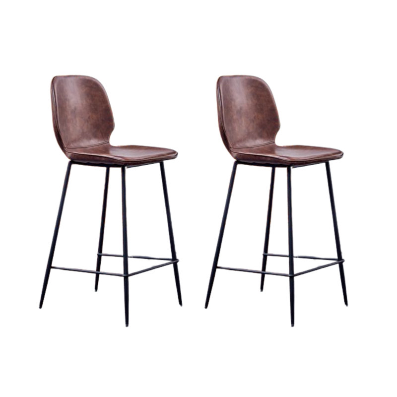 Tabourets de comptoir en cuir Meztli Leftwich, Brun, Tabouret de comptoir (siège d'une hauteur de 25 p