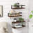 3+1 Tier Wall Mounted Rustic Wood Floating Shelf With Metal Frame And Towel Bar, Dark Brown