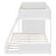 Lit simple superposé au dessus d'un lit double avec tablette et DEL-16403086