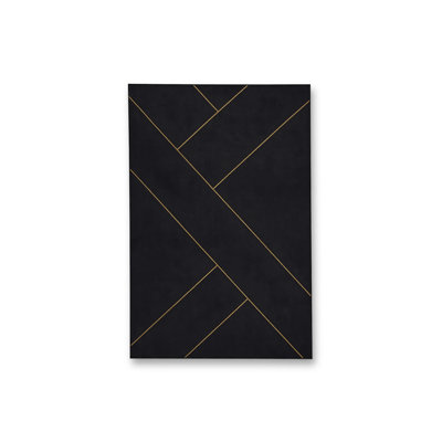 Tapis noir tissé à rayures Mosso