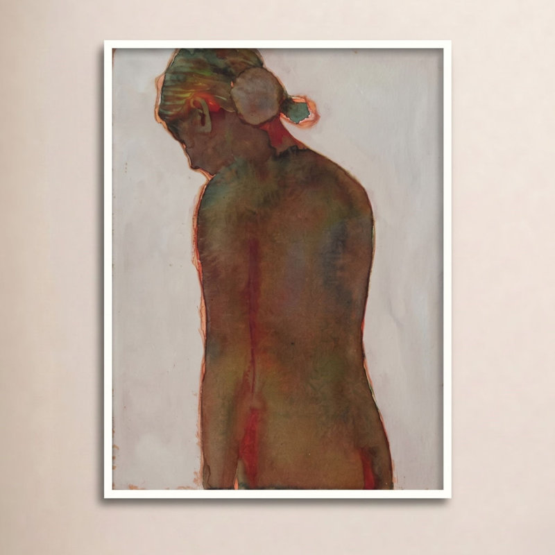" Figure " by Dean Graham, White Framed, 41" H x 32" W