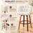 Counter Height Swivel Bar Stools With Water-Resistant Upholstered Seat Wide Backrest And Wooden Legs (Set of 4)-288038008-288038015