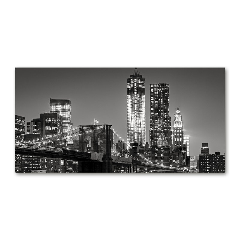 Manhattan By Night - Wrapped Canvas Print