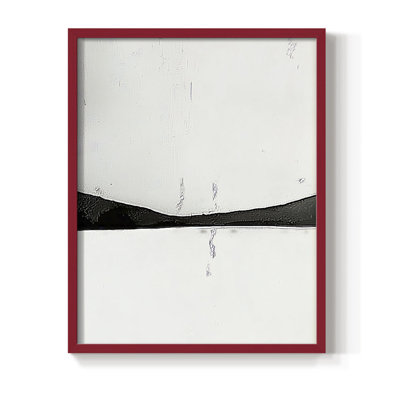 Impression abstraite encadrée CL - prête à être accrochée, H 10 po x l 8 po, Rouge