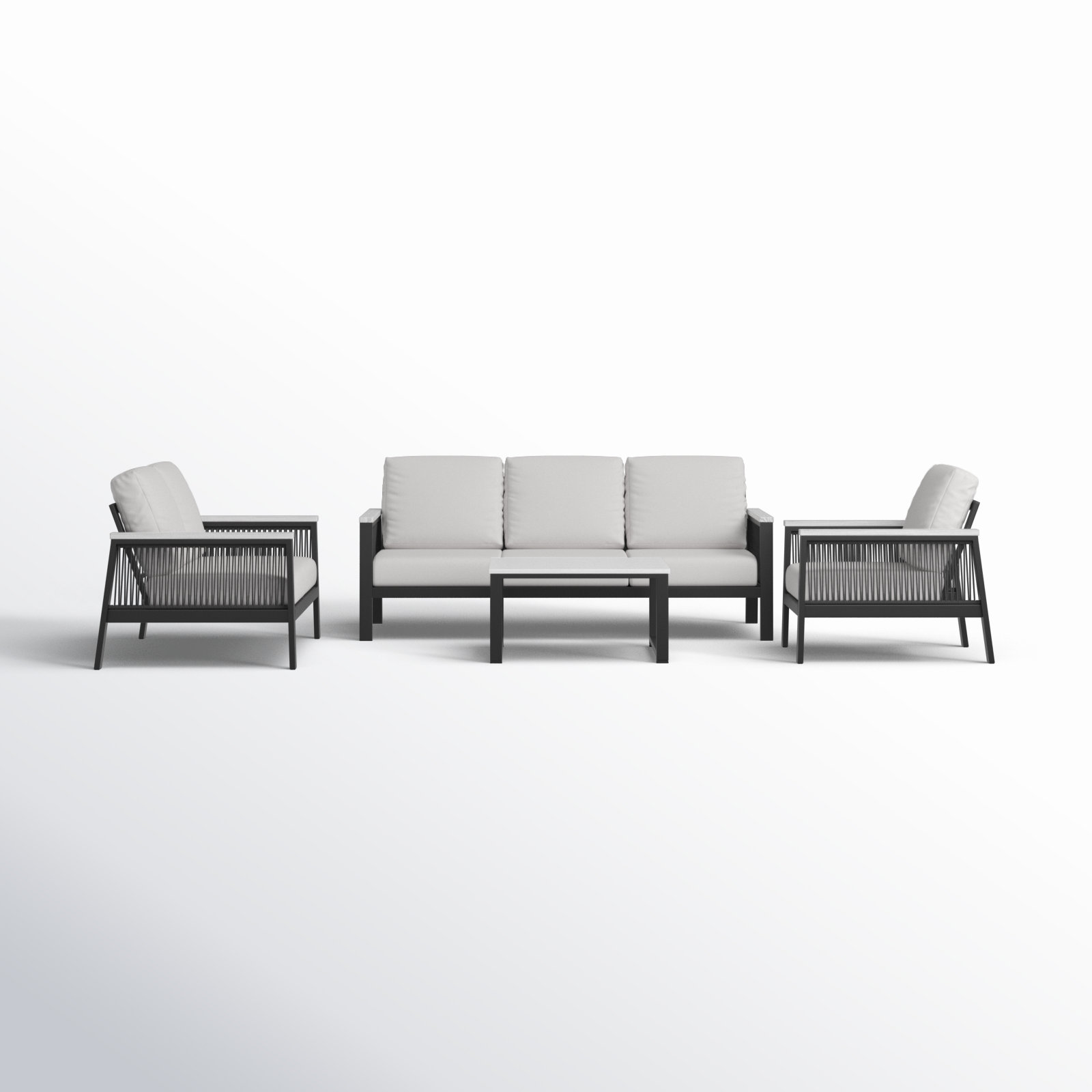 Townsend - Person Patio Conversation Set with Cushions, Canvas White Sunbrella® Canvas
