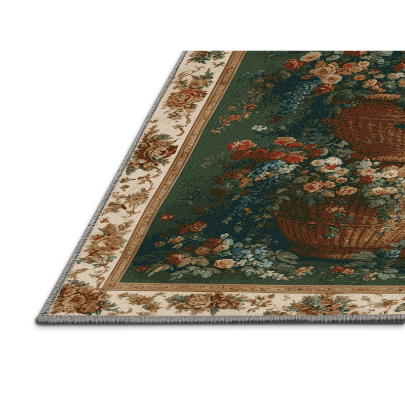 Tapis brun français lavable à la machine, Rectangle 4 pi x 6 pi