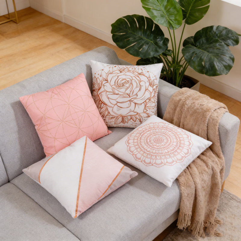 Ensemble de 4 taies d'oreiller à motif géométrique 18 * 18inch Housse de coussin décoratif Farbic