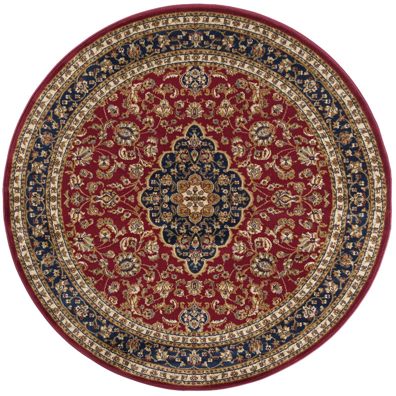 Tapis oriental rouge Clarence, Rond 7 pi 11 po