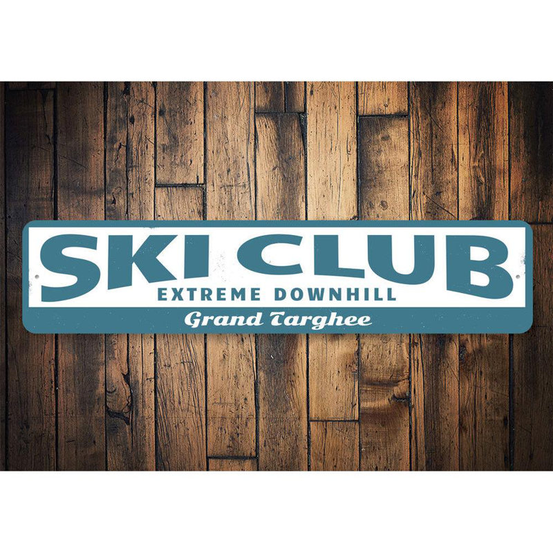Panneau en aluminium Ski Club, H 6 po x l 24 po x P 0,063 po