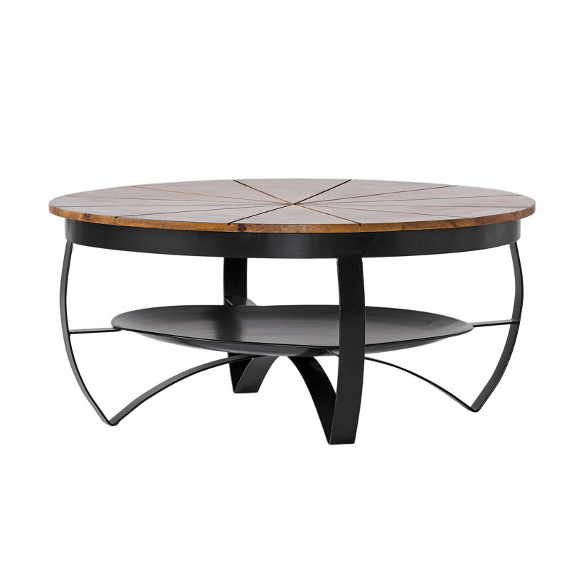 Meroy Round Mango Wood and Iron Coffee Table
