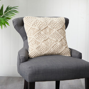 18In. Boho Cross Woven Macrame Decorative Pillow Cover