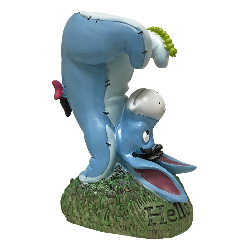 Hand-Painted Disney Eeyore Upside Down Garden Statue, 9 Inches Tall