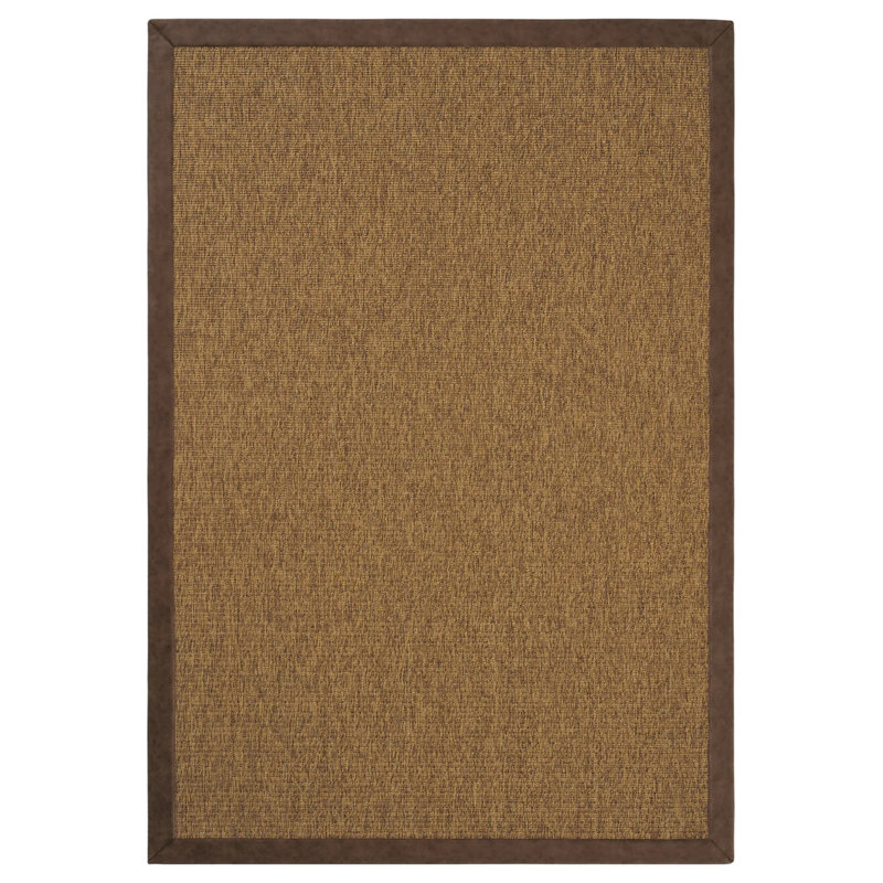 Ravenna Linen Monterey Border Sisal Carpet, Rectangle 5'3" x 9'11"