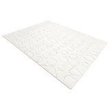 Hand Knotted Abstract Area Rug in Ivory/Black