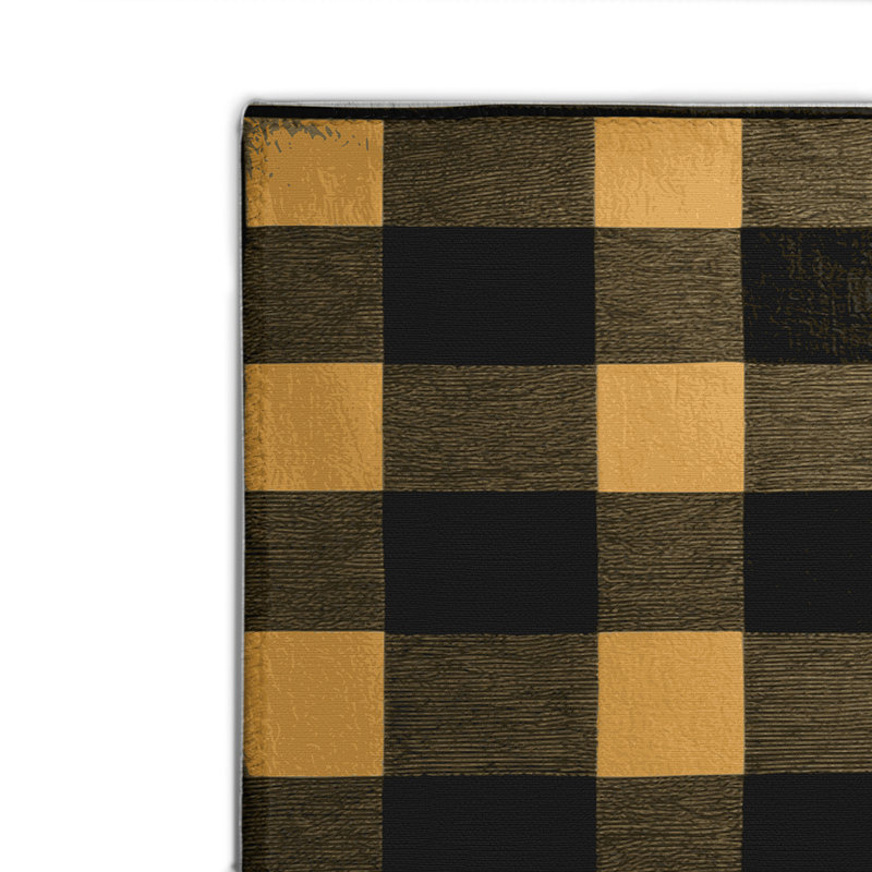 Tapis d'intérieur et d'extérieur à carreaux brun, Rectangulaire 8 pi x 10 pi