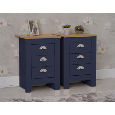 Nestora 3 Drawer Bedside Table