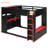 Full Size Wood Loft Bed with Height-adjustable Desk, Drawers, Storage Compartments, Hanging Rod and RGB Lights-2087363249