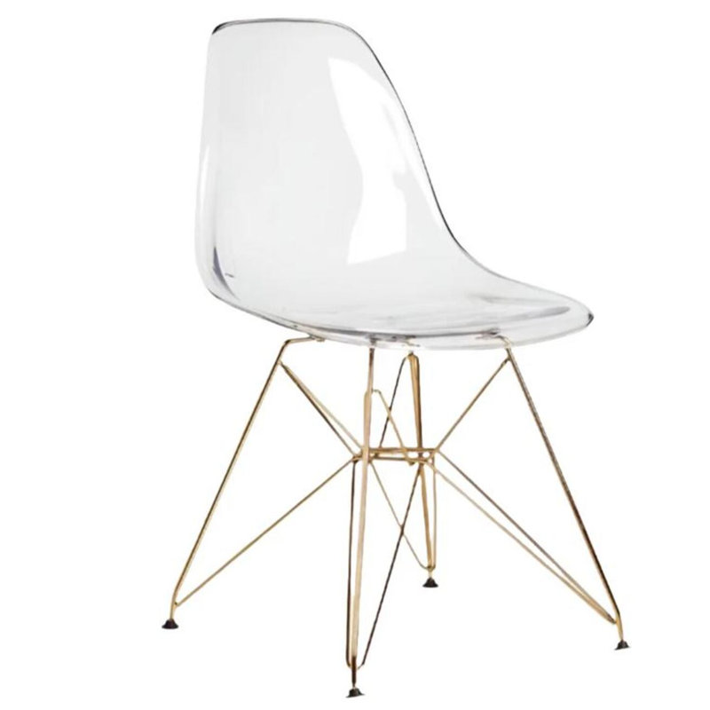 Chaise transparente Leffie, Or