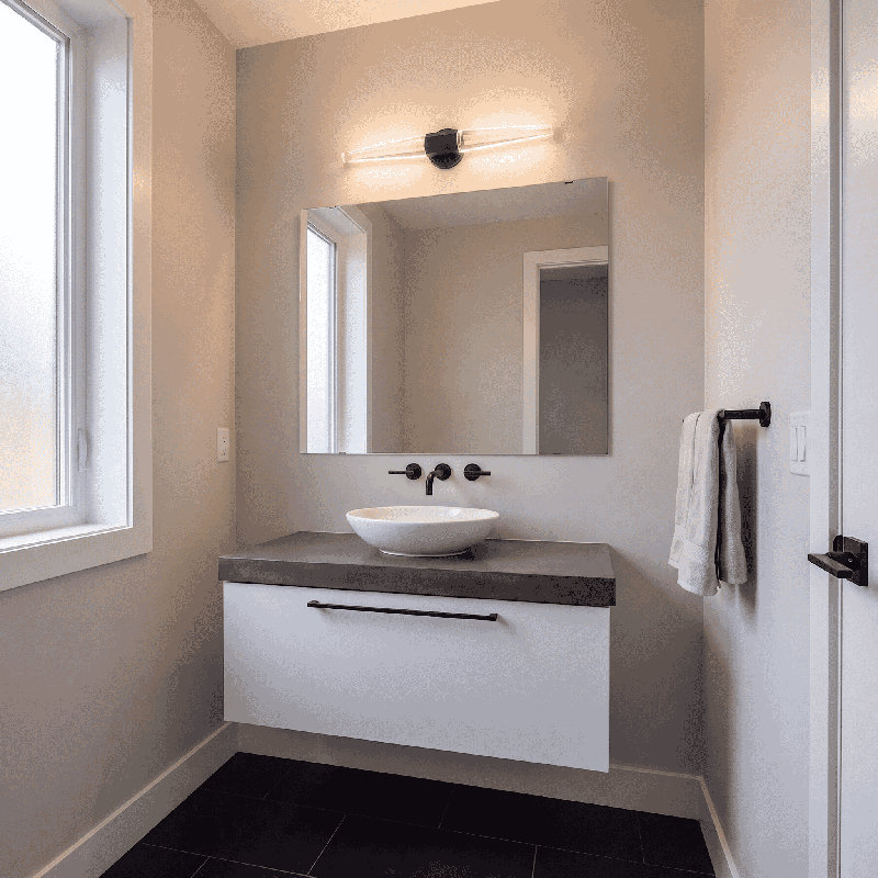 Éclairage pour meuble-lavabo à DEL Moshin, Noir, Noir