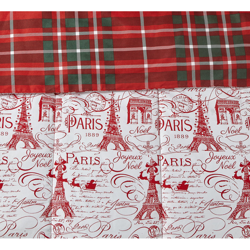 Ensemble d'édredon en microfibre rouge doux DESIGN STUDI Parisienne, Grand édredon + 2 taies décoratives standard
