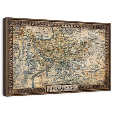 Carte rétro de la ville de Rome