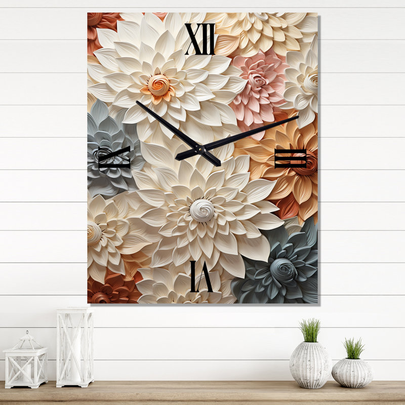 Jamason - Horloge murale fleurs, Moyen