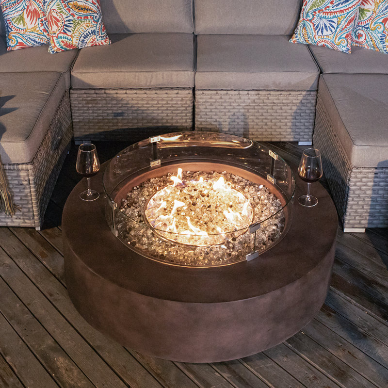Arlmont & Co. Koby Concrete Propane Fire Pit Table & Reviews | Wayfair