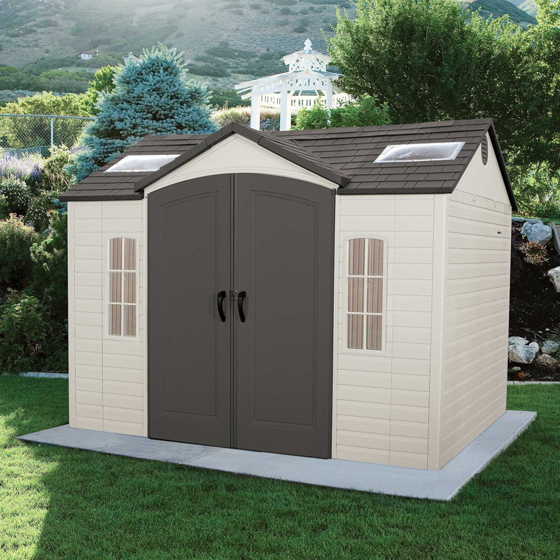 Lifetime 10 Ft. x 8 Ft. High-Density Polyethylene (Plastic) Outdoor Storage Shed with Steel-Reinforced Construction, No