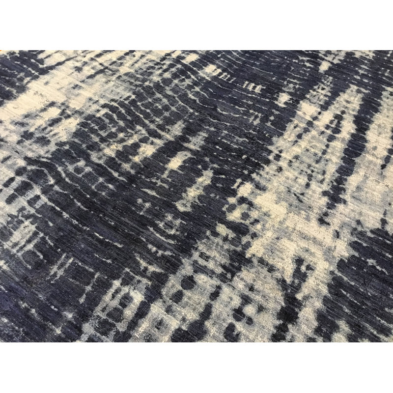 Shibori Handmade Wool Abstract Area Rug, Rectangle 8' x 10'