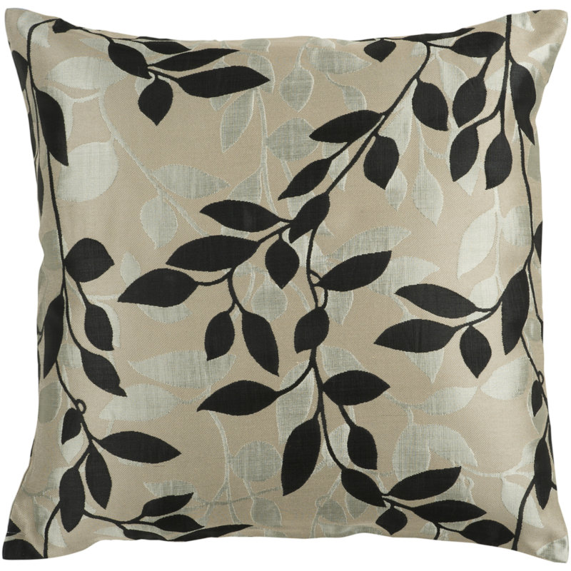 Embroidered Pillow Cover, 18" x 18", Neutral/Green