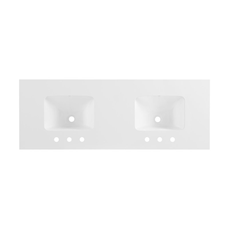Through Lines 60" Double Bathroom Vanity, White