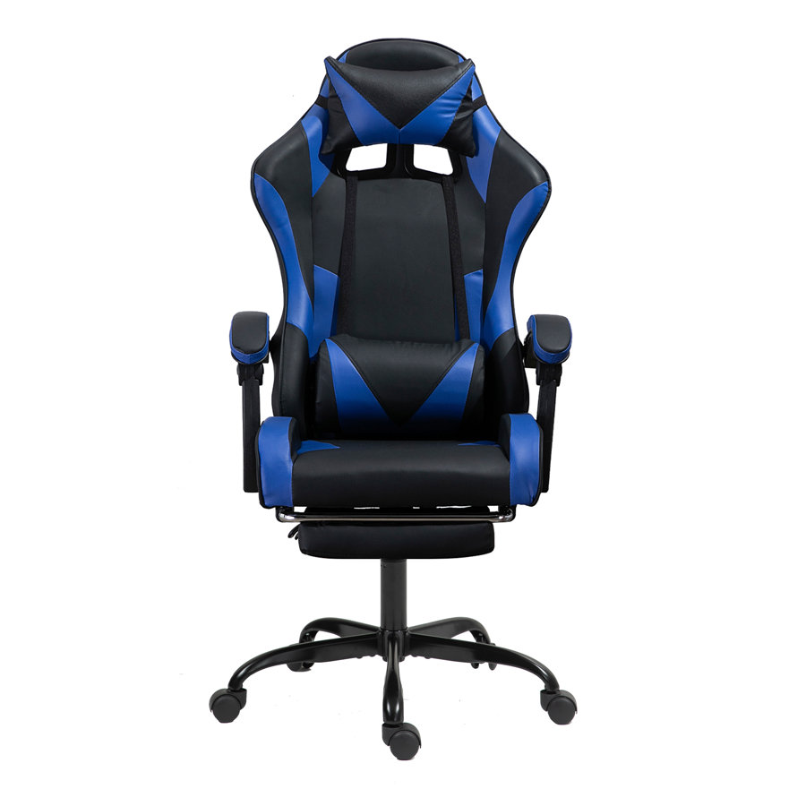 Inbox Zero Knoble Adjustable Reclining Ergonomic Faux Leather Swiveling PC & Racing Game Chair with Footrest