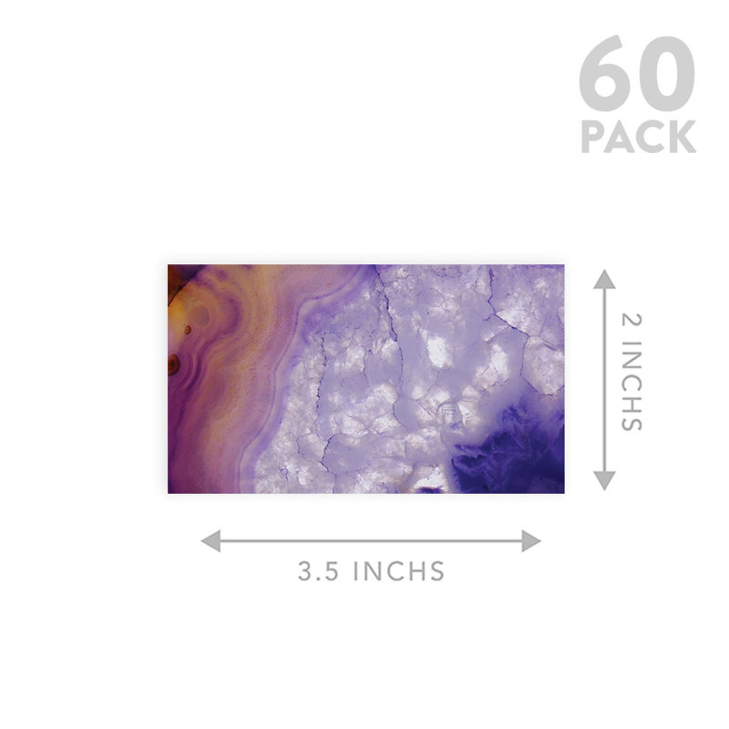 Cartes de place en agate mauve pour tables de fête de mariage, places assises pour porte-nom, paquet de 60