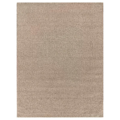 Woven Earth Wool Geometric Area Rug in Beige
