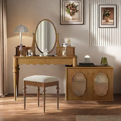 Commode de bureau multifonctionnelle vintage en bois massif