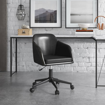 Chaise de travail en faux cuir Matthews Tyler