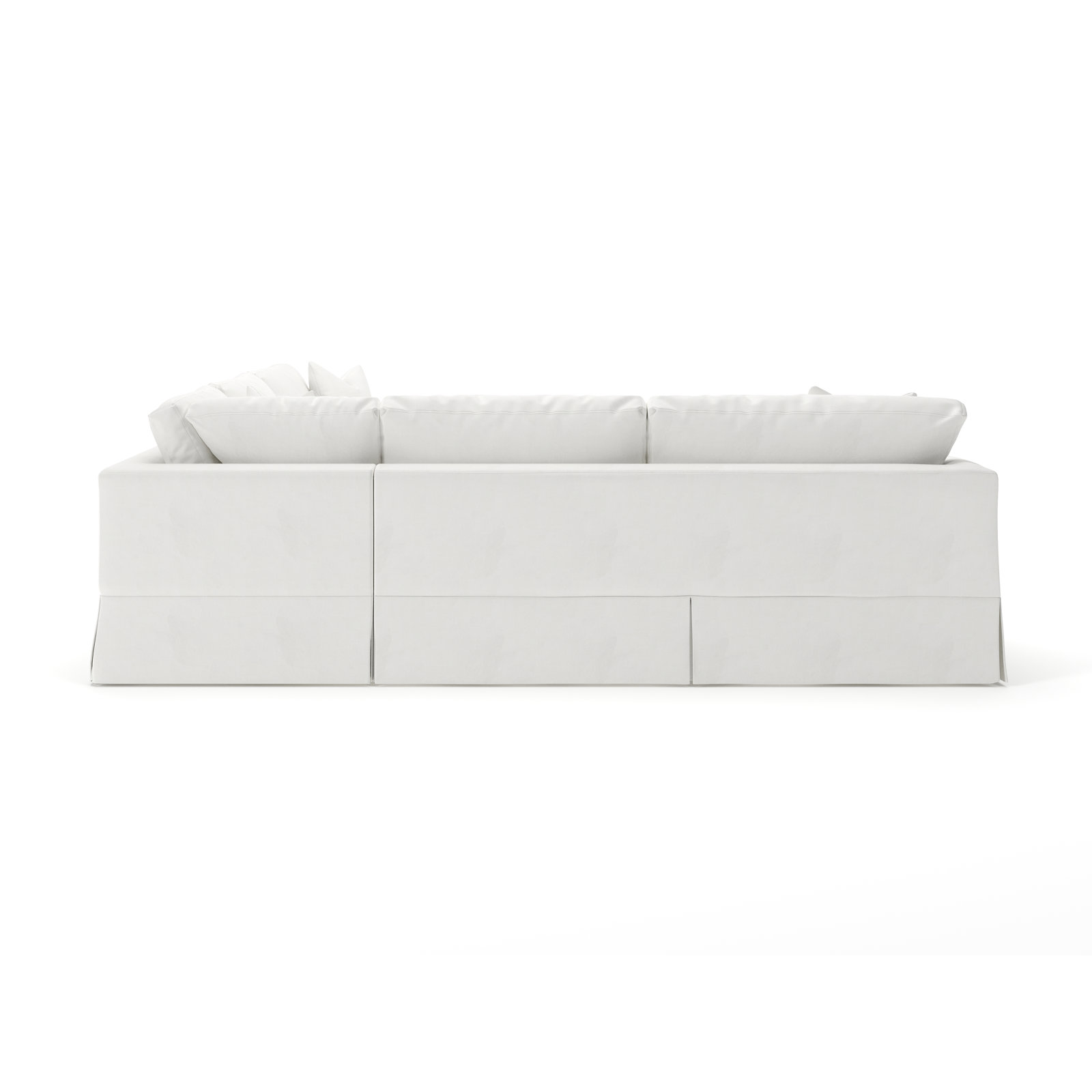 Lucia 4 - Piece Slipcovered L-Sectional, Classic Bleach White Twill, Left Hand Facing