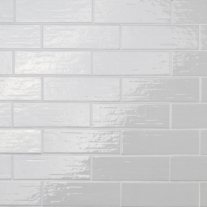 Furnace 3" x 9" Porcelain Brick Look Wall & Floor Tile (7.52 Sq. Ft. / Case), Silver