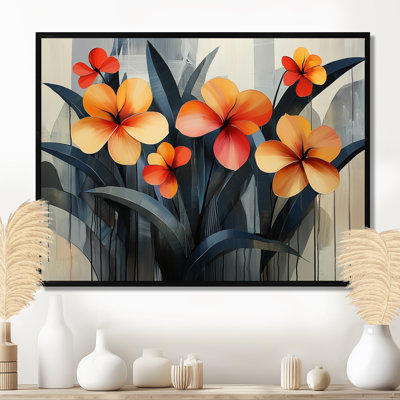 Hibisuc Clodoveo Summer In A Geometric Symphony II - art mural d'hibiscus pour le salon